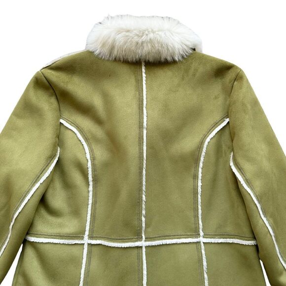🔃Novelti Adorable Junior Green Faux Suede Faux Fur Jacket - Picture 12 of 15